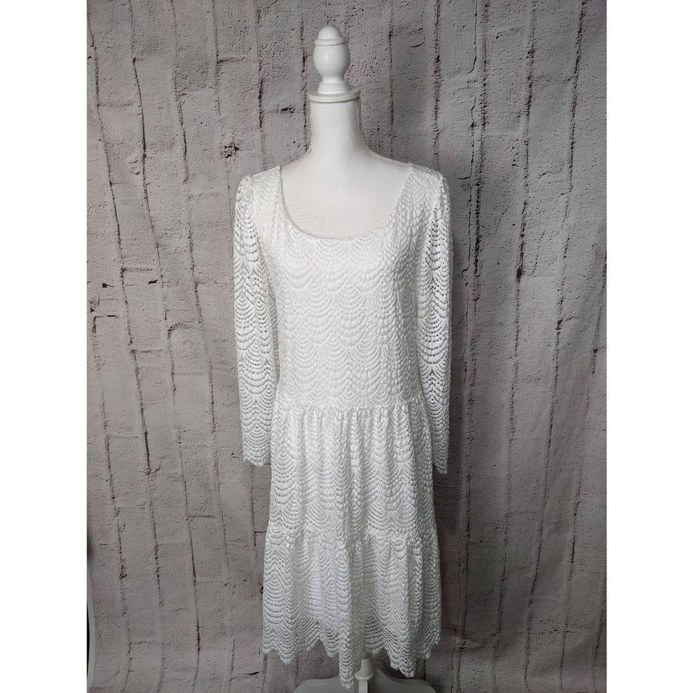 Lilly Pulitzer Women's Geanna Resort White Scalloped Shell Lace Dress Sz XXL 2XL - Picture 9 of 14